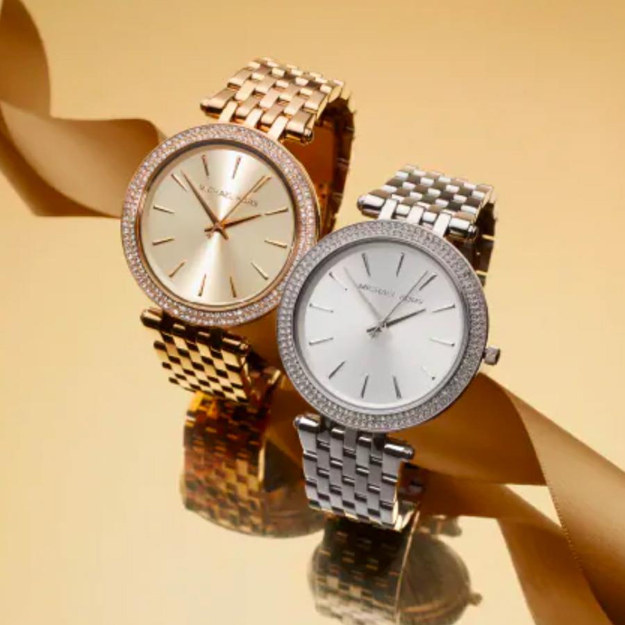 Michael Kors MK3190 Darci Silver Dial Pave Bezel Women's Watch Michael Kors MK3190 Darci Silver Dial Pave Bezel Women's Watch